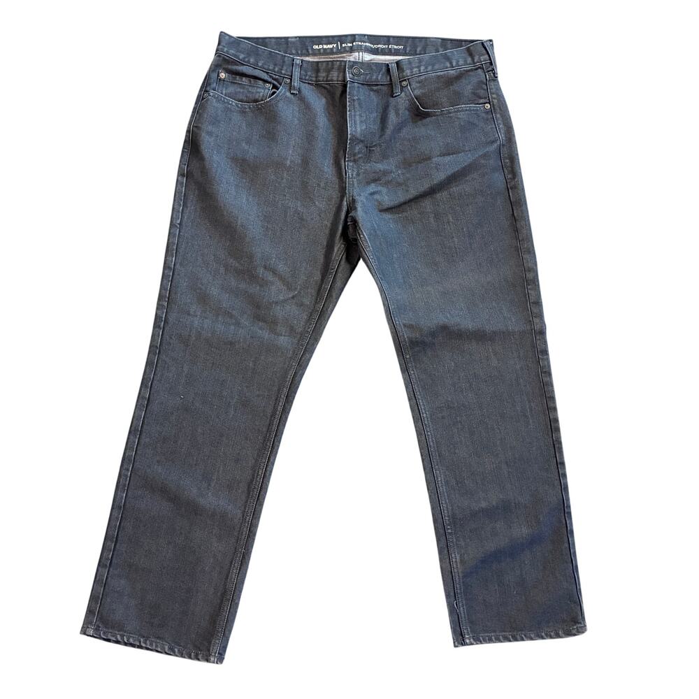 Old Navy Dark Gray Slim Straight Droit Jeans 36 by 30 pants NEW